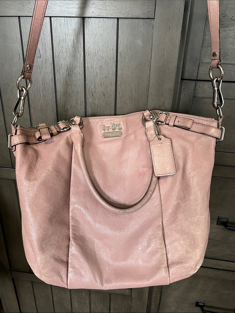 Coach Pink Leather Shoulder Bag/tote